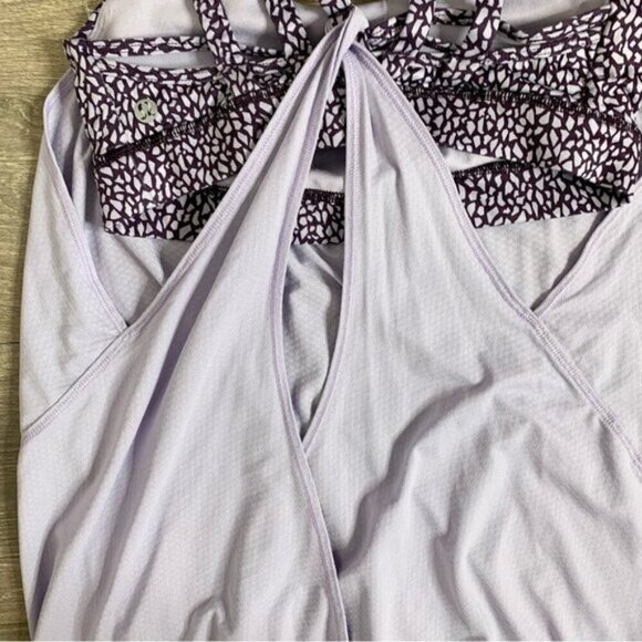 Lululemon Nouveau Limits Tank Top Lilac Miss Mosaic Lilac Deep Zinfandel Size 4 - Picture 13 of 16
